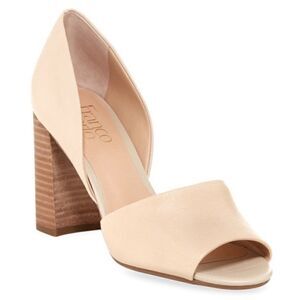 Franco Sarto Emma Stacked Heel Nude Open Toe